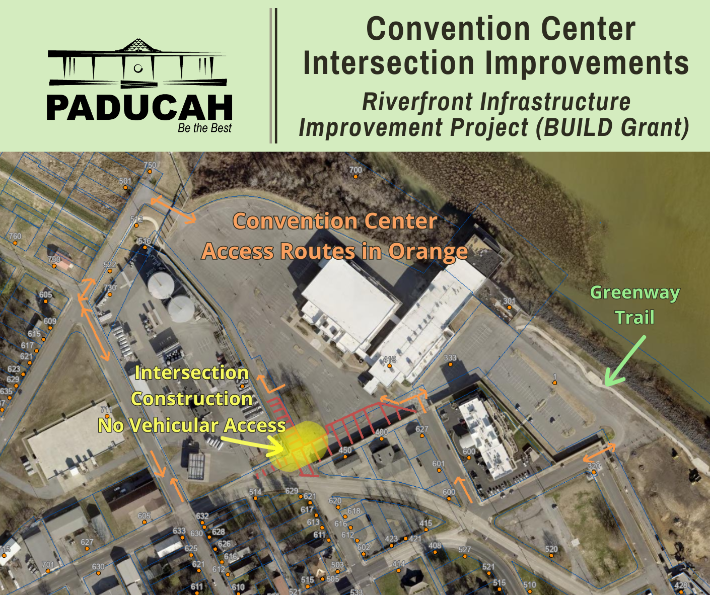 Map showing project area next to Convention Center.